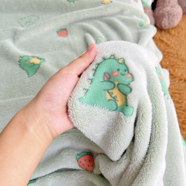 91家纺网 家纺一手货源 找家纺 大米家居 2023新款云朵绒多功能毛毯 恐龙世界