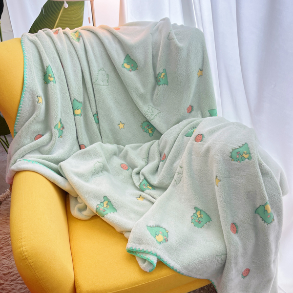 91家纺网 家纺一手货源 找家纺 大米家居 2023新款云朵绒多功能毛毯 恐龙世界