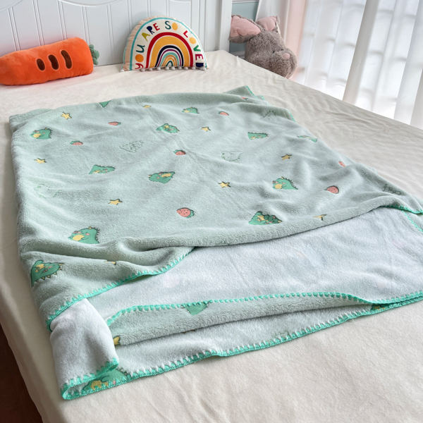 91家纺网 家纺一手货源 找家纺 大米家居 2023新款云朵绒多功能毛毯 恐龙世界