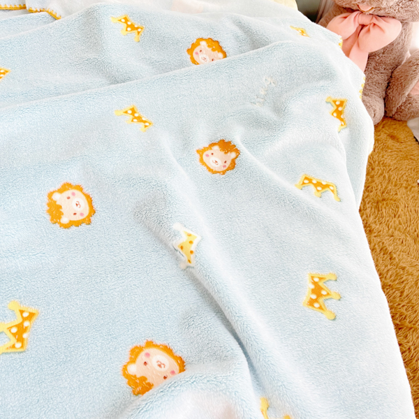 91家纺网 家纺一手货源 找家纺 大米家居 2023新款云朵绒多功能毛毯 小萌狮