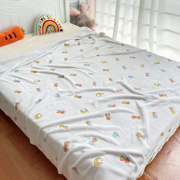 91家纺网 家纺一手货源 找家纺 大米家居 2023新款云朵绒多功能毛毯 星辰大海