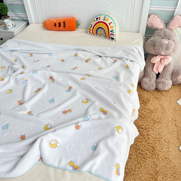 91家纺网 家纺一手货源 找家纺 大米家居 2023新款云朵绒多功能毛毯 星辰大海