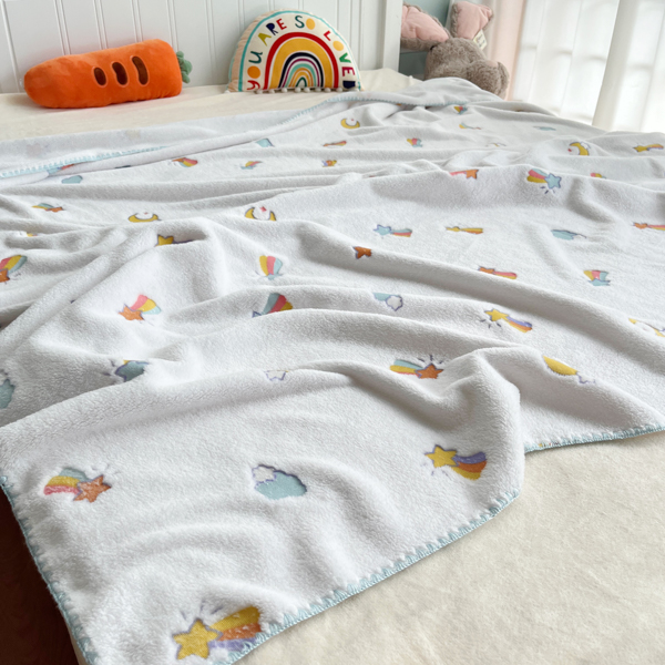 91家纺网 家纺一手货源 找家纺 大米家居 2023新款云朵绒多功能毛毯 星辰大海