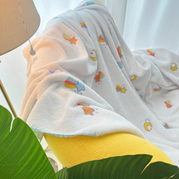 91家纺网 家纺一手货源 找家纺 大米家居 2023新款云朵绒多功能毛毯 星辰大海