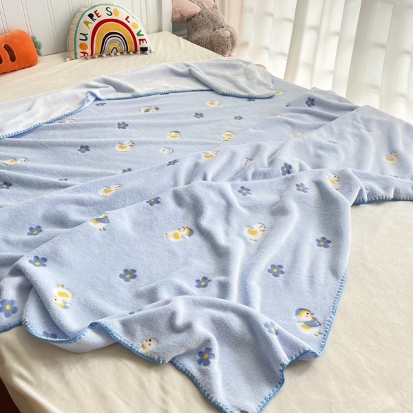 91家纺网 家纺一手货源 找家纺 大米家居 2023新款云朵绒多功能毛毯 雪地鸭