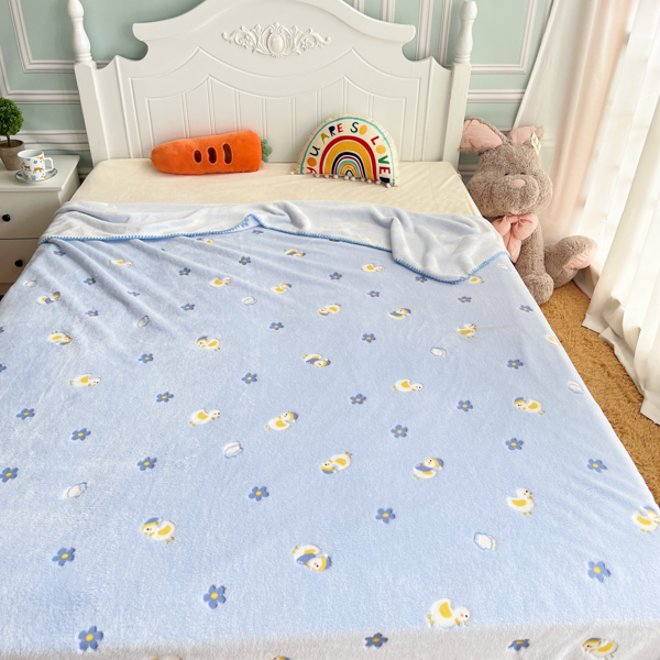 91家纺网 家纺一手货源 找家纺 大米家居 2023新款云朵绒多功能毛毯 雪地鸭