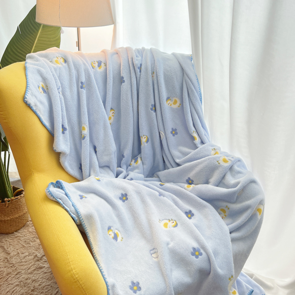 91家纺网 家纺一手货源 找家纺 大米家居 2023新款云朵绒多功能毛毯 雪地鸭