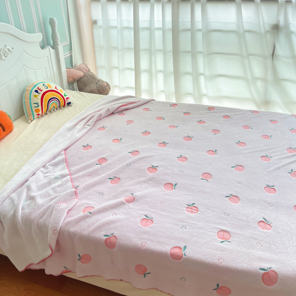 91家纺网 家纺一手货源 找家纺 大米家居 2023新款云朵绒多功能毯子 元気桃桃