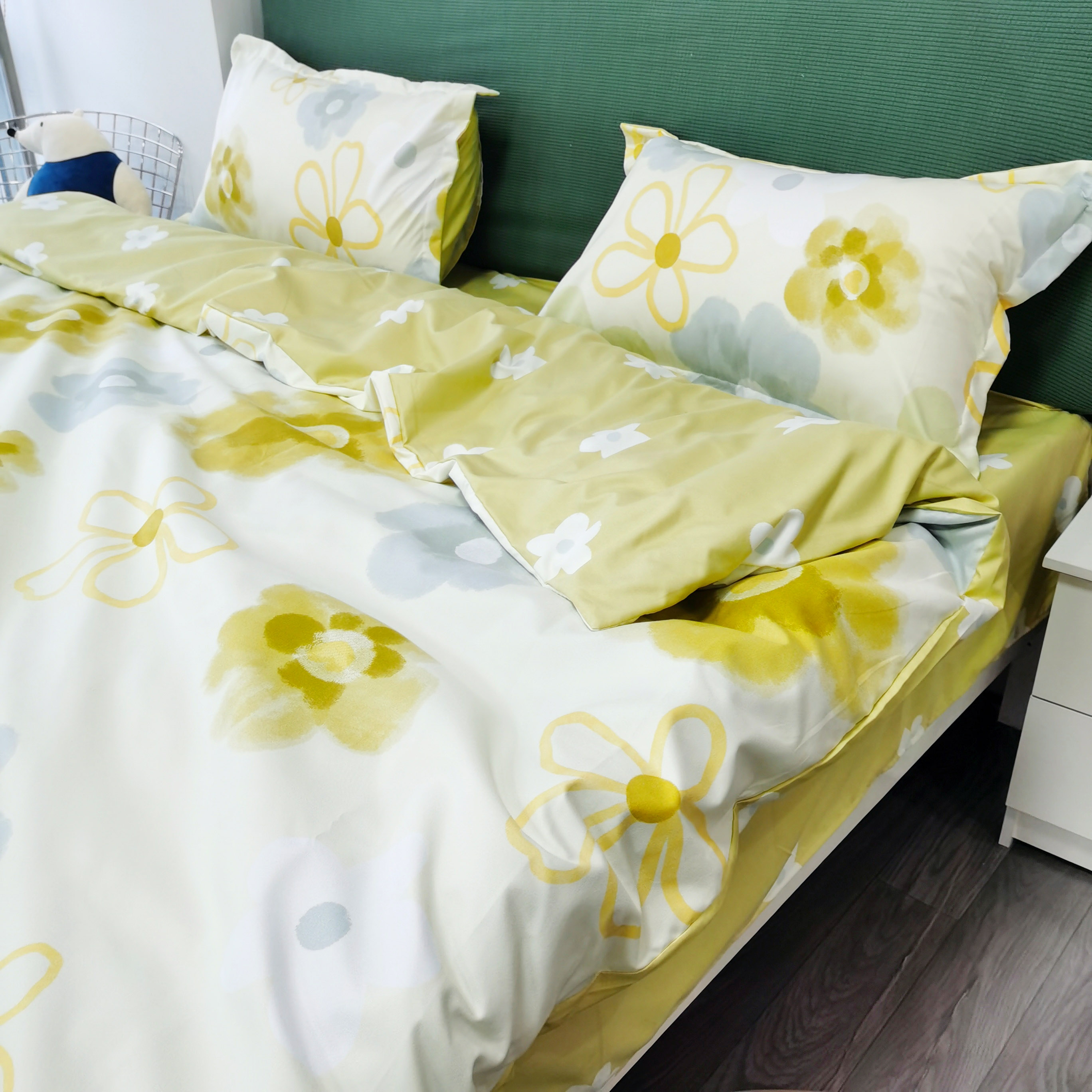 91家纺网 家纺一手货源 找家纺 艾橙2022秋冬新款140g植物羊绒磨毛四件套系列 静待花开