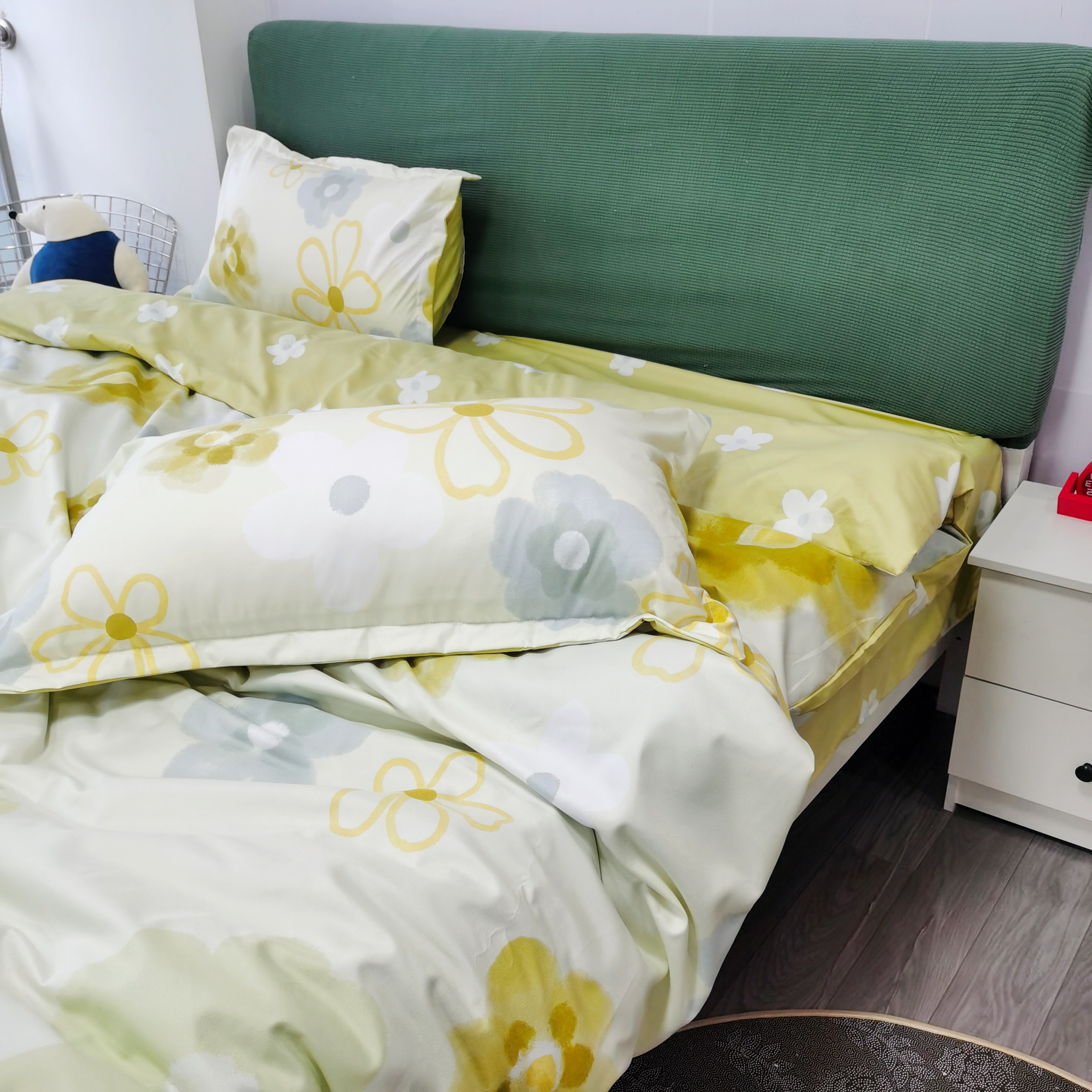 91家纺网 家纺一手货源 找家纺 艾橙2022秋冬新款140g植物羊绒磨毛四件套系列 静待花开