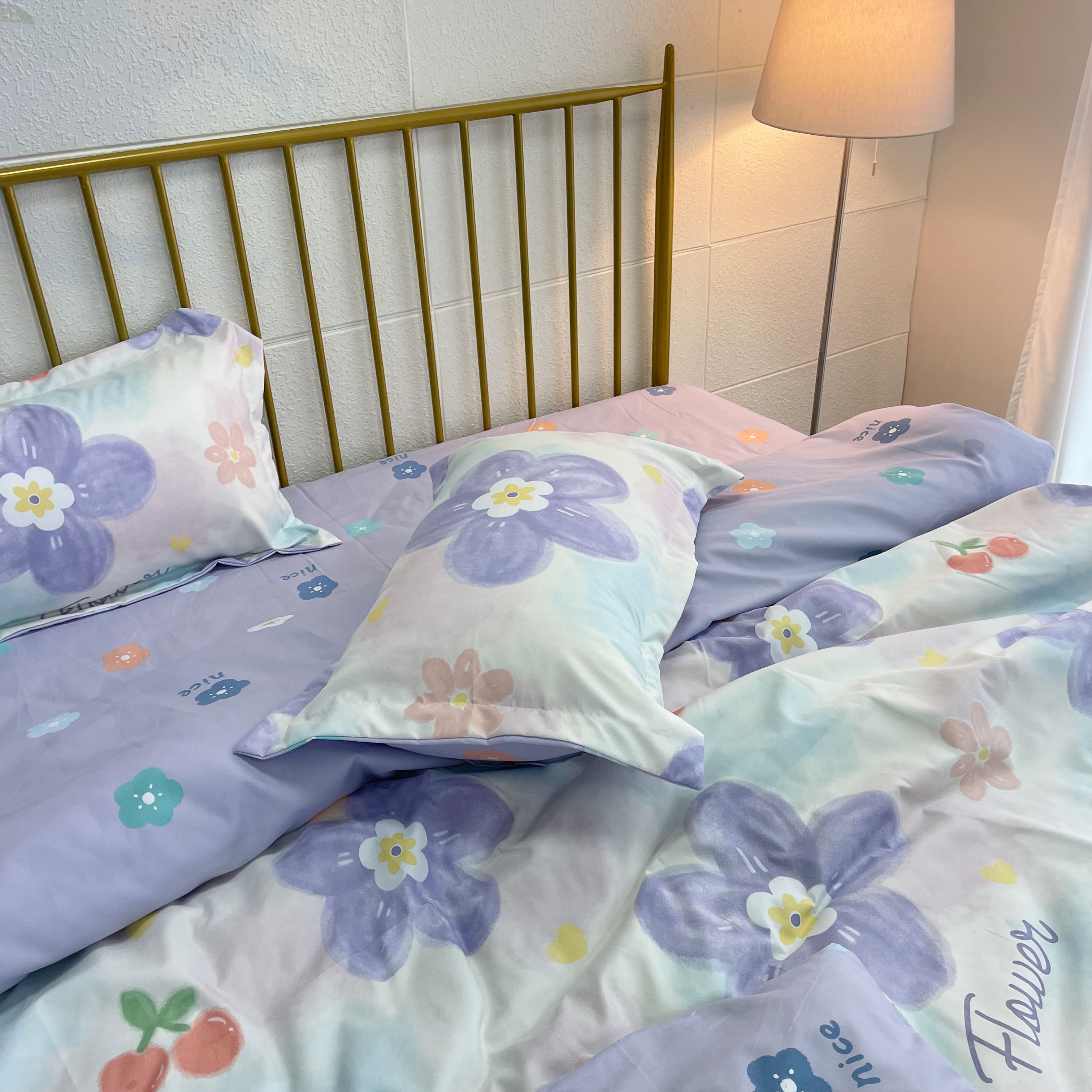 91家纺网 家纺一手货源 找家纺 艾橙2022秋冬新款140g植物羊绒磨毛四件套系列 蜜恋花