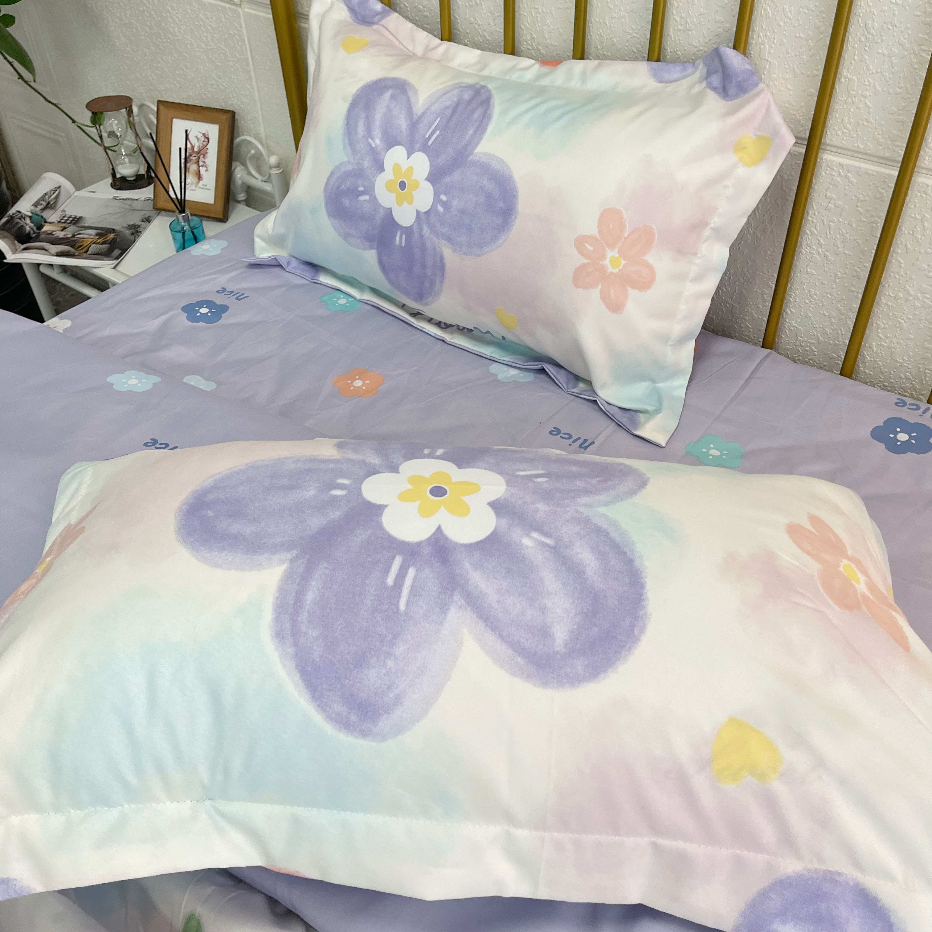 91家纺网 家纺一手货源 找家纺 艾橙2022秋冬新款140g植物羊绒磨毛四件套系列 蜜恋花