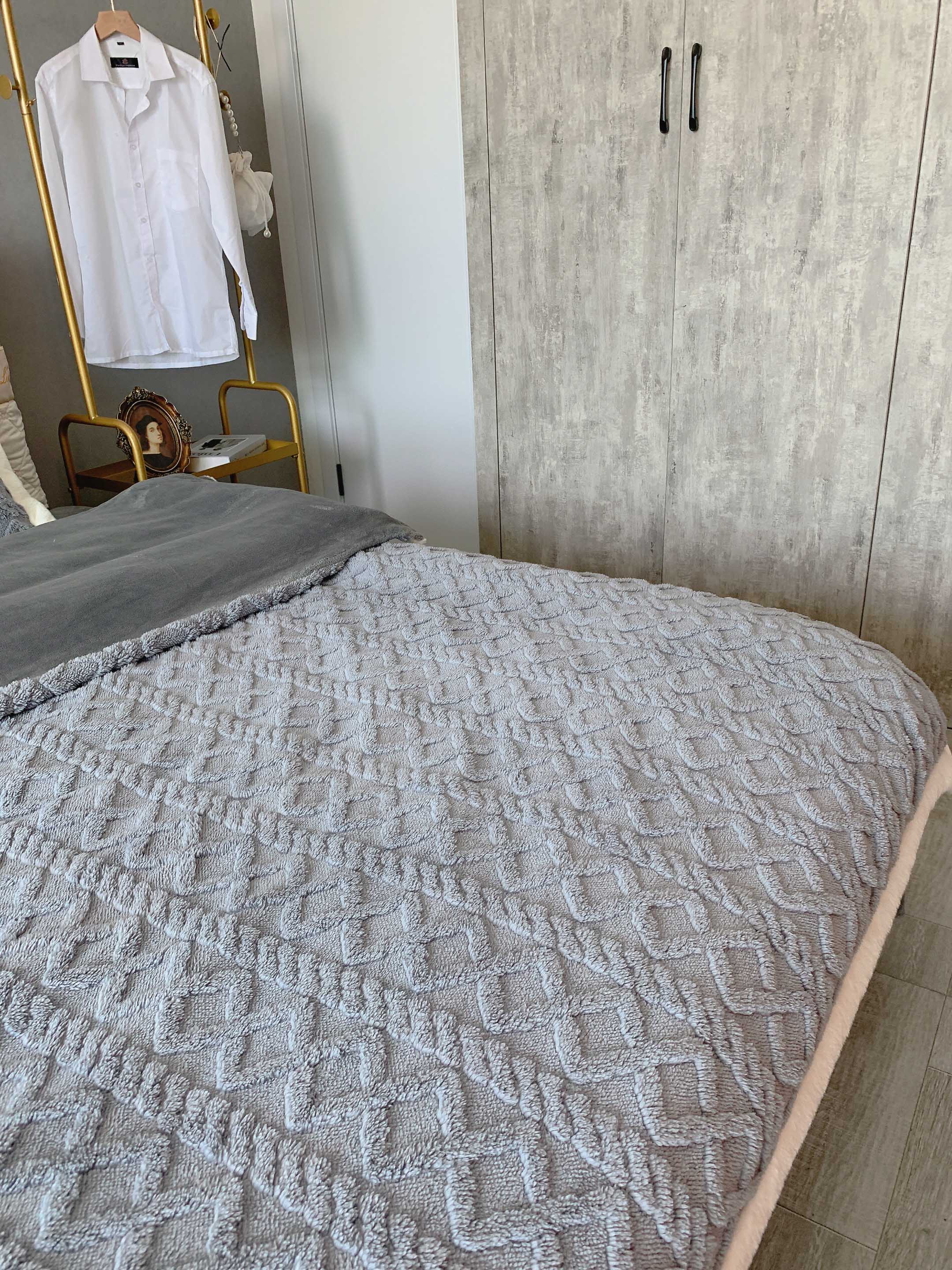 91家纺网 家纺一手货源 找家纺 潮邦2025【含买家秀】塔芙绒牛奶绒轻奢保暖四件套 塔芙蓝灰