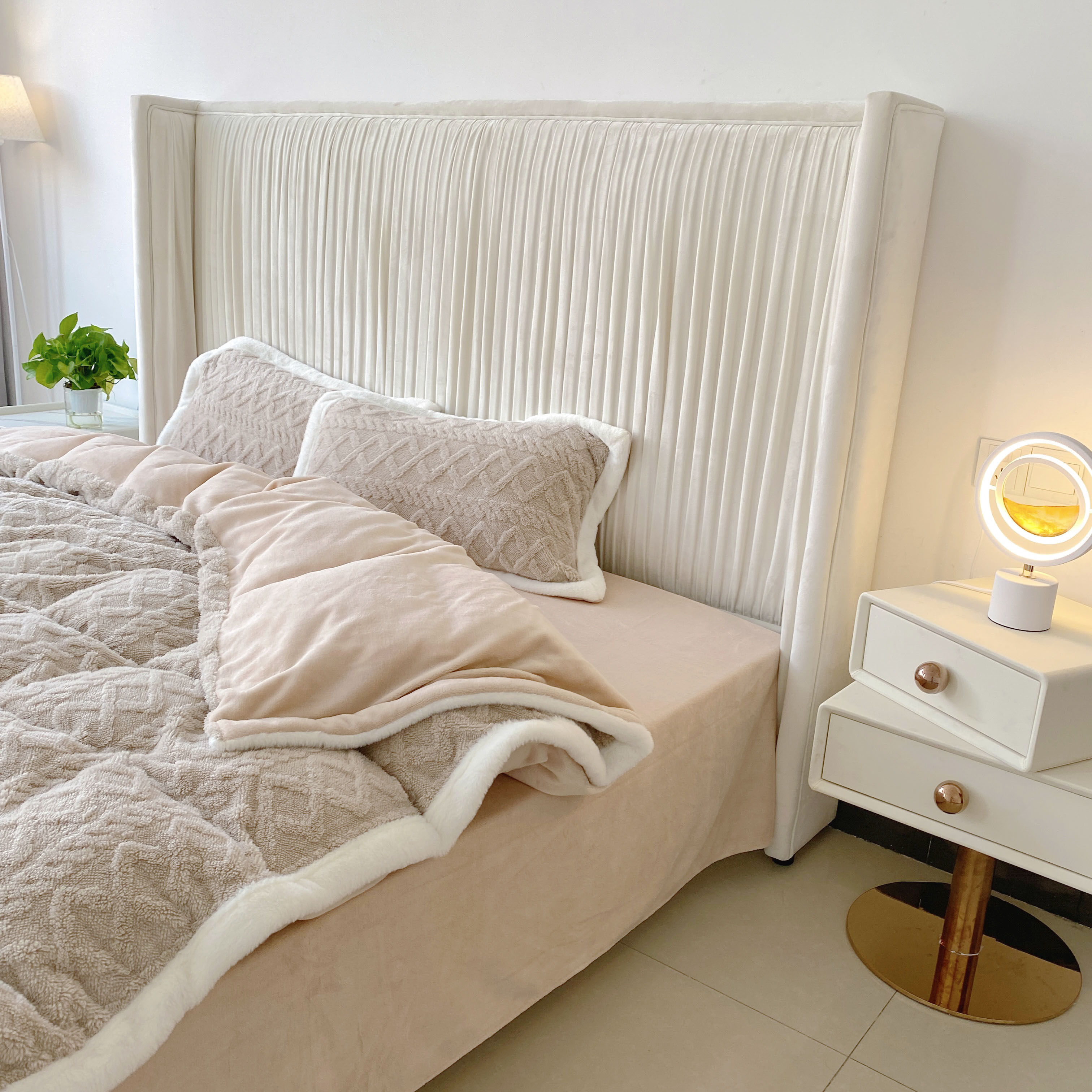 91家纺网 家纺一手货源 找家纺 潮邦2025【含买家秀】塔芙绒牛奶绒轻奢保暖四件套 塔芙浅咖