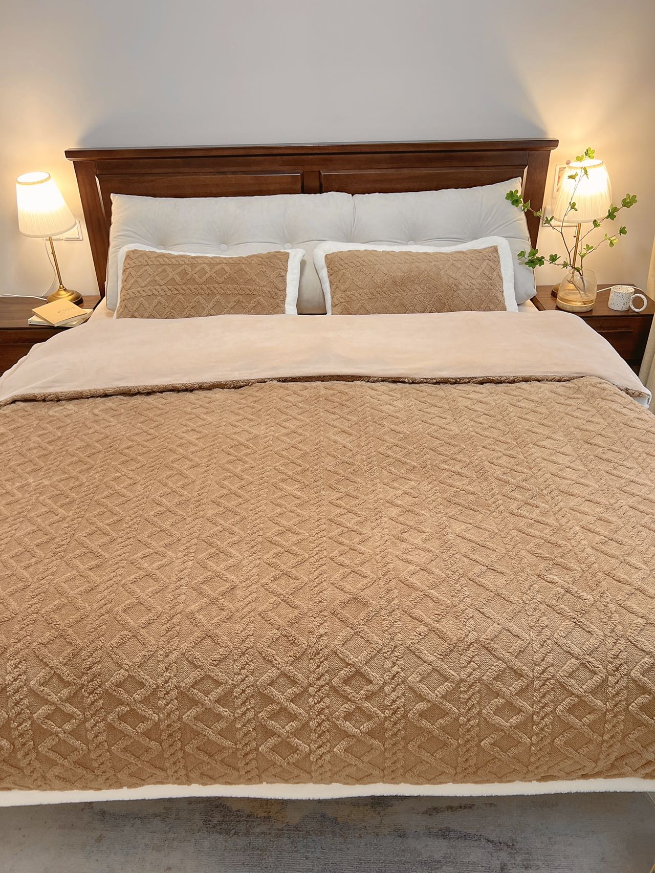 91家纺网 家纺一手货源 找家纺 潮邦2025【含买家秀】塔芙绒牛奶绒轻奢保暖四件套 塔芙深咖