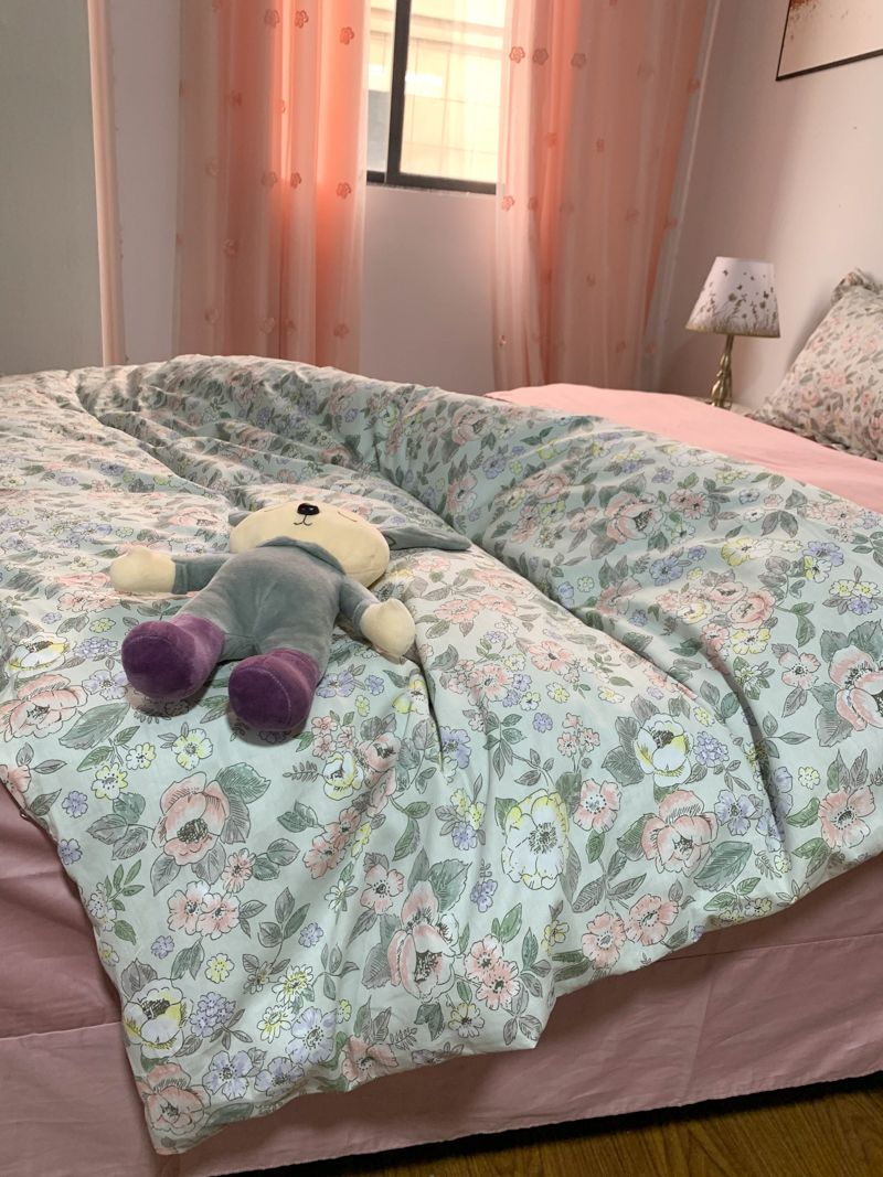 91家纺网 家纺一手货源 找家纺 潮邦 2025新款全棉韩式复古风四件套系列 优雅花香