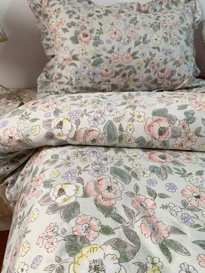 91家纺网 家纺一手货源 找家纺 潮邦 2025新款全棉韩式复古风四件套系列 优雅花香