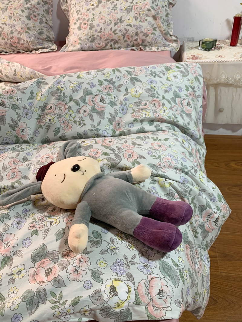 91家纺网 家纺一手货源 找家纺 潮邦 2025新款全棉韩式复古风四件套系列 优雅花香