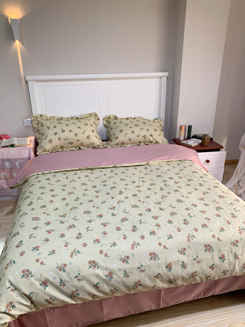 91家纺网 家纺一手货源 找家纺 潮邦 2025新款全棉韩式复古风四件套系列 花悦