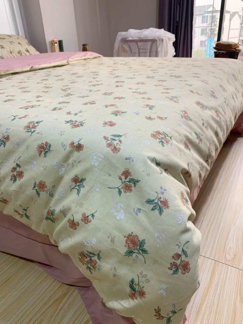 91家纺网 家纺一手货源 找家纺 潮邦 2025新款全棉韩式复古风四件套系列 花悦