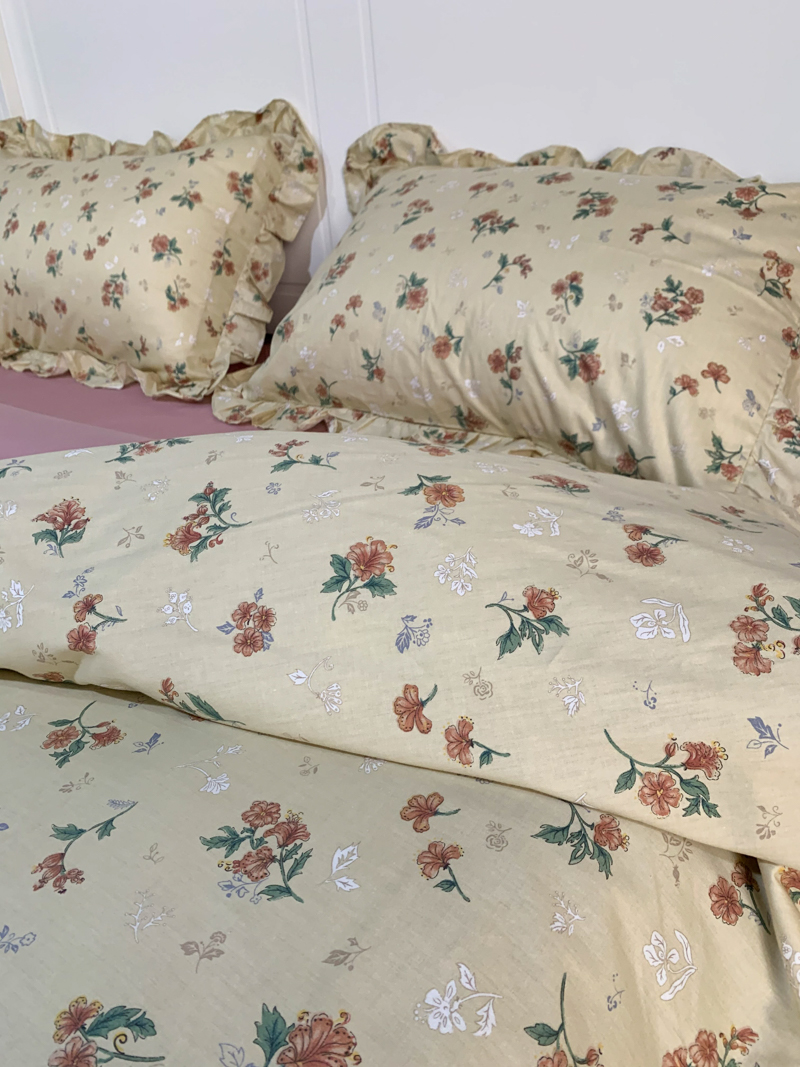 91家纺网 家纺一手货源 找家纺 潮邦 2025新款全棉韩式复古风四件套系列 花悦