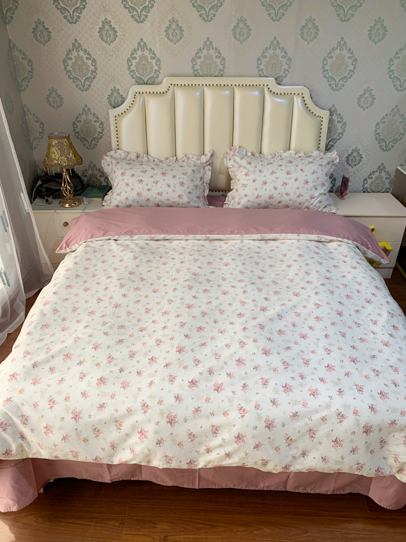 91家纺网 家纺一手货源 找家纺 潮邦 2025新款全棉韩式复古风四件套系列 屋顶花园