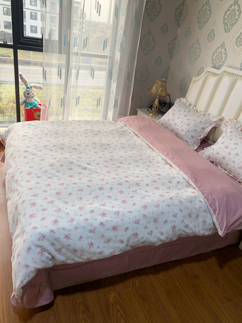 91家纺网 家纺一手货源 找家纺 潮邦 2025新款全棉韩式复古风四件套系列 屋顶花园