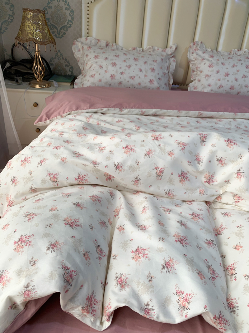 91家纺网 家纺一手货源 找家纺 潮邦 2025新款全棉韩式复古风四件套系列 屋顶花园