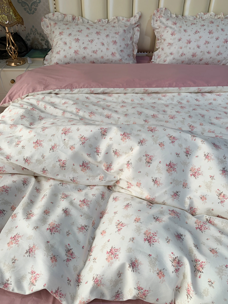 91家纺网 家纺一手货源 找家纺 潮邦 2025新款全棉韩式复古风四件套系列 屋顶花园