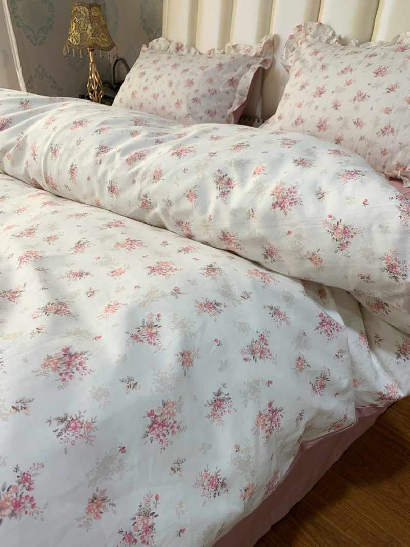 91家纺网 家纺一手货源 找家纺 潮邦 2025新款全棉韩式复古风四件套系列 屋顶花园