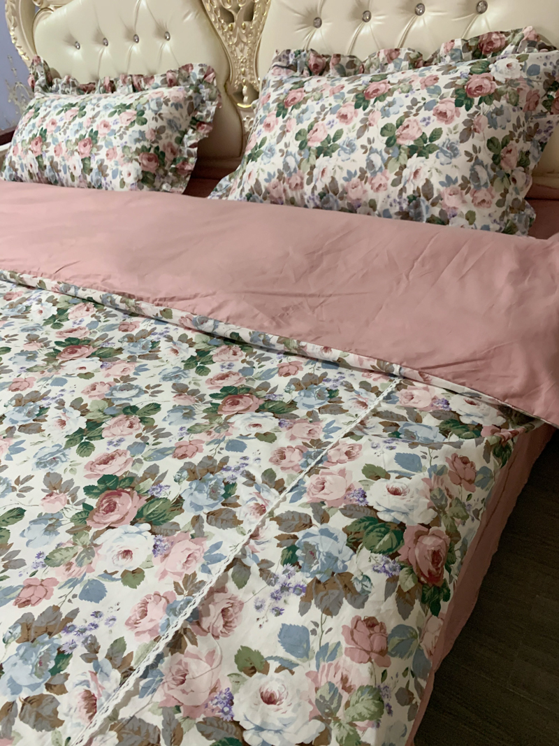 91家纺网 家纺一手货源 找家纺 潮邦 2025新款全棉韩式复古风四件套系列 香雪兰