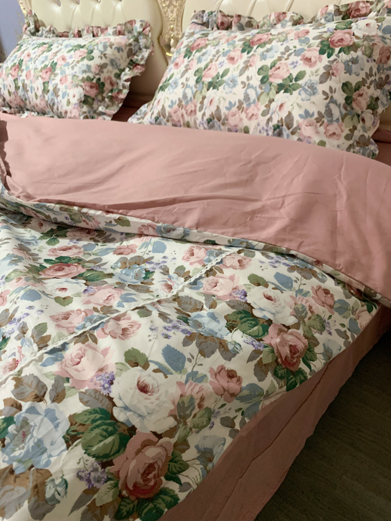 91家纺网 家纺一手货源 找家纺 潮邦 2025新款全棉韩式复古风四件套系列 香雪兰