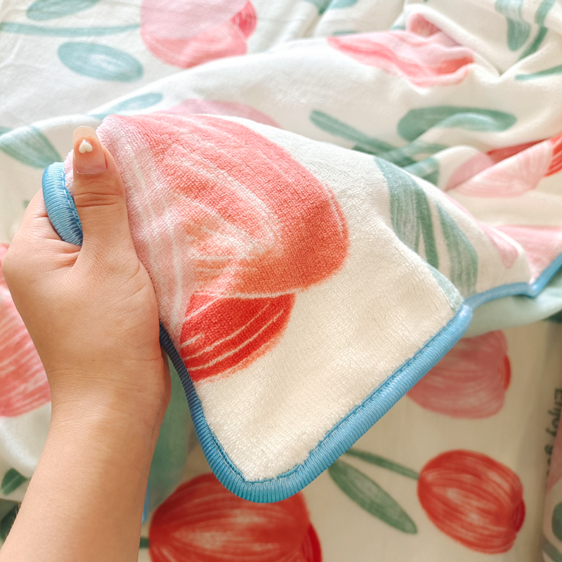 91家纺网 家纺一手货源 找家纺 金鑫汇 2022新款牛奶绒四件套系列 郁金香-粉