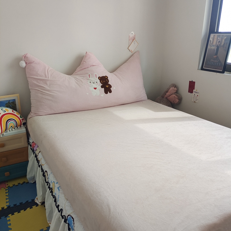 91家纺网 家纺一手货源 找家纺 好阁 2022新款200g牛奶绒单品床笠 湘妃粉