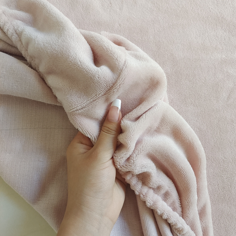 91家纺网 家纺一手货源 找家纺 好阁 2022新款200g牛奶绒单品床笠 湘妃粉