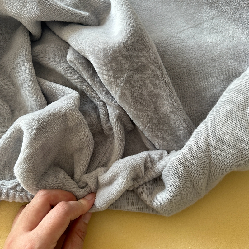91家纺网 家纺一手货源 找家纺 好阁 2022新款200g牛奶绒单品床笠 冰川灰