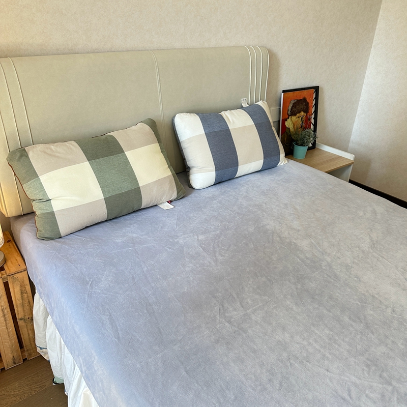 91家纺网 家纺一手货源 找家纺 好阁 2022新款200g牛奶绒单品床笠 冰川蓝