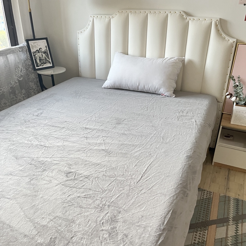 91家纺网 家纺一手货源 找家纺 好阁 2022新款200g牛奶绒单品床笠 星空灰