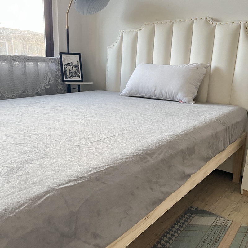 91家纺网 家纺一手货源 找家纺 好阁 2022新款200g牛奶绒单品床笠 星空灰