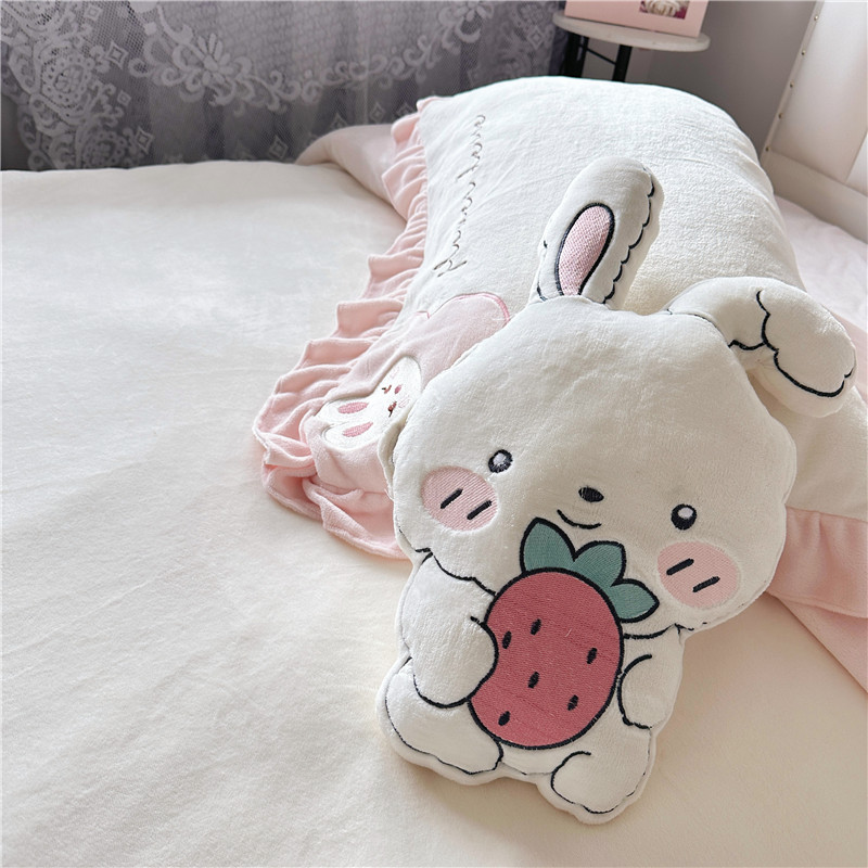 91家纺网 家纺一手货源 找家纺 （总）柠馨 新款230g牛奶绒贴布绣花可爱卡通四件套