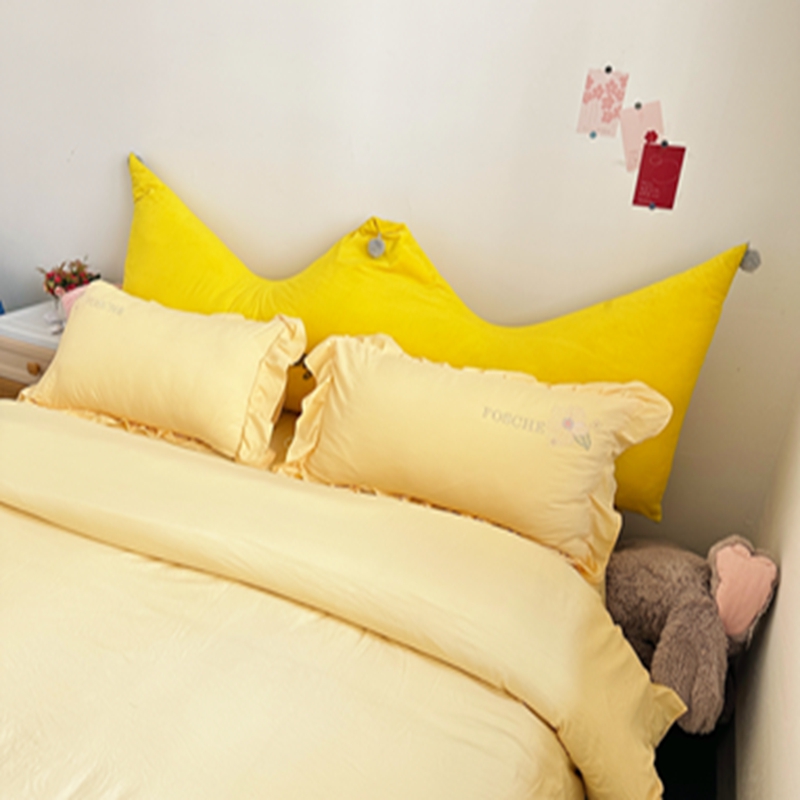 91家纺网 家纺一手货源 找家纺 ab家纺 2023新款满绣水洗棉四件套 鹅黄