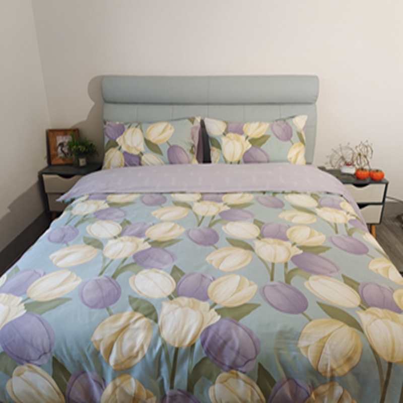 91家纺网 家纺一手货源 找家纺 感遇2022新款全棉印花四件套系列 郁金香