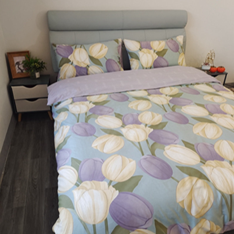 91家纺网 家纺一手货源 找家纺 感遇2022新款全棉印花四件套系列 郁金香