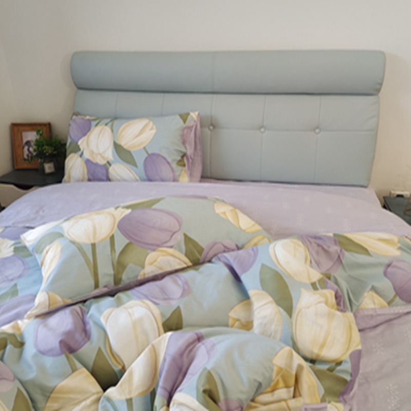 91家纺网 家纺一手货源 找家纺 感遇2022新款全棉印花四件套系列 郁金香