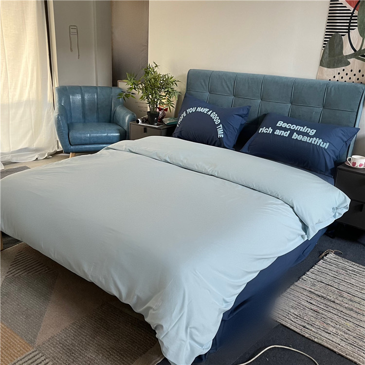 91家纺网 家纺一手货源 找家纺 （总）泽西 2023新款40支双拼全棉水洗棉纯棉床单床笠床上用品四件套