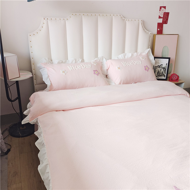 91家纺网 家纺一手货源 找家纺 泉欣直播网红款牛奶绒卡通毛巾绣四件套雪宝宝系列 雪宝宝-粉玉