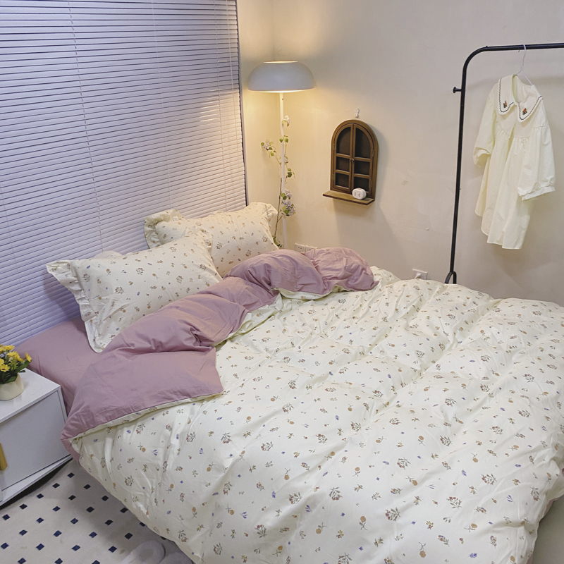 91家纺网 家纺一手货源 找家纺 潮邦 2025新款13372全棉韩式花卉四件套【含买家秀】 萱花