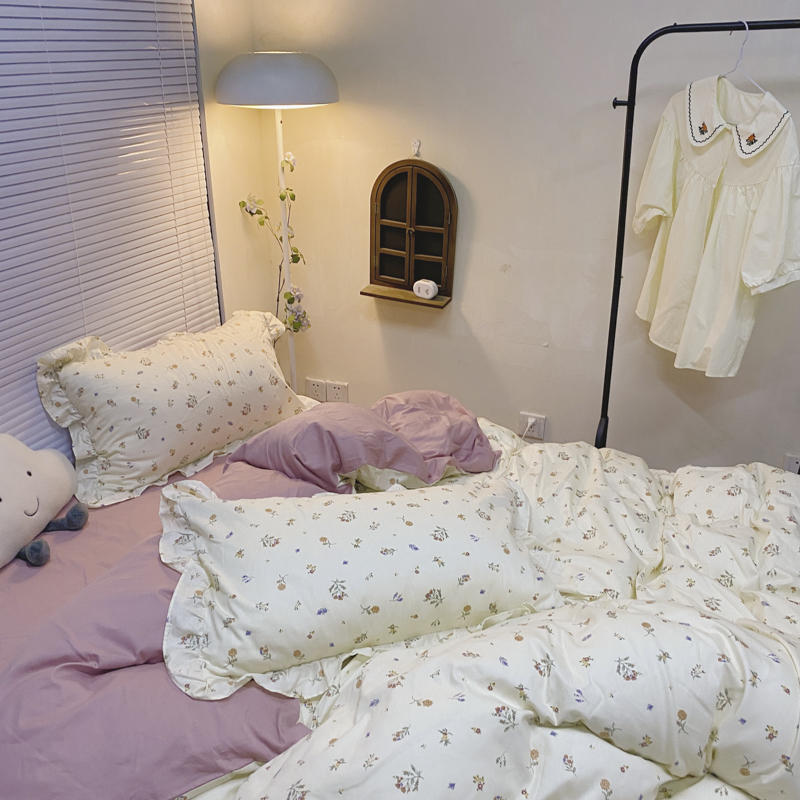 91家纺网 家纺一手货源 找家纺 潮邦 2025新款13372全棉韩式花卉四件套【含买家秀】 萱花