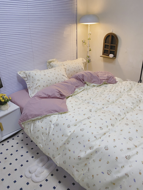 91家纺网 家纺一手货源 找家纺 潮邦 2025新款13372全棉韩式花卉四件套【含买家秀】 萱花