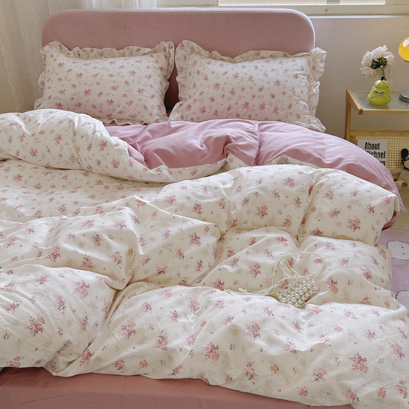 91家纺网 家纺一手货源 找家纺 （总）潮邦 2025新款13372全棉韩式花卉四件套【含买家秀】